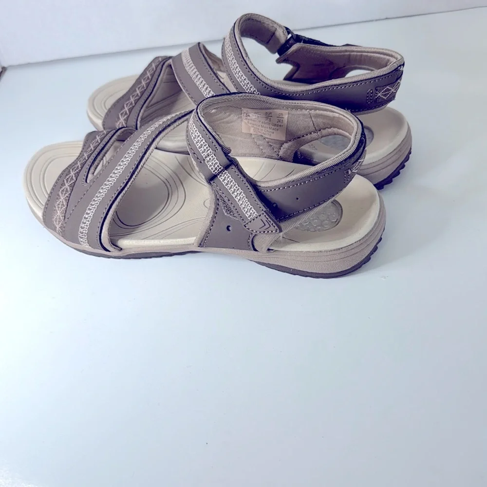 Dr Scholl’s Gel Cushion Women's Gray Sandals  Size 7.5 Velcro Closure - Picture 4 of 10